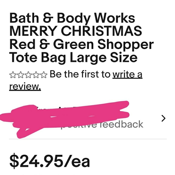Bath and body works merry Christmas tote bag - Picture 4 of 4